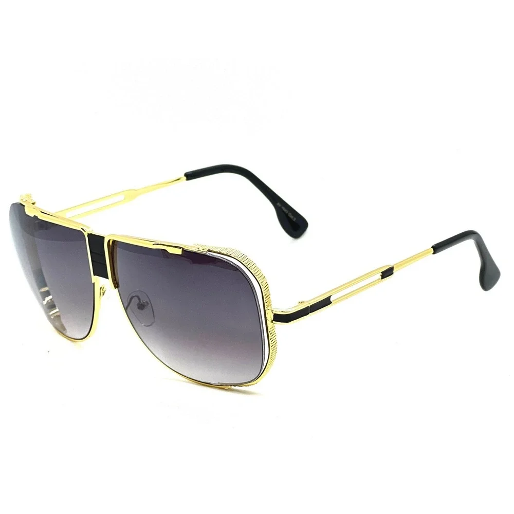 Sunglasses Men Vintage Pilot Square Trendy Metal Steampunk Fishing Driving Gafas